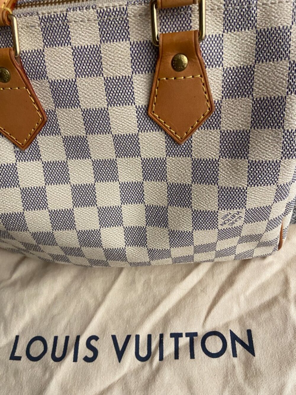 Louis Vuitton Damier Azur Canvas Speedy 25 Bag Discontinued - Picture 6 of 11